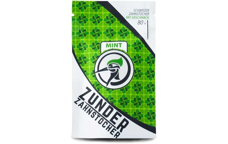Zunder Zahnstocher Mint im praktischen Beutel 80 Stück