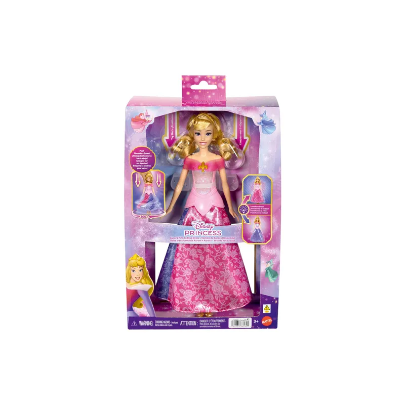 Disney Princess Princess Aurora-Modepuppe mit Farbwechsel-Kleid