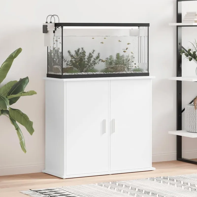 Aquariumständer white 81x36x73 cm engineered wood