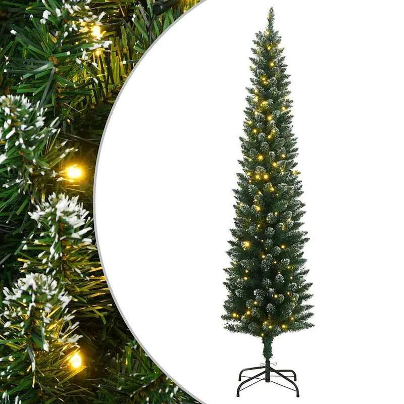 Sapin de Noël artificiel mince 300 LED 210 cm