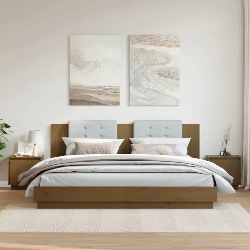 Nachttische 2 Stk. Honigbraun 40x30x40 cm legno massiccio pino