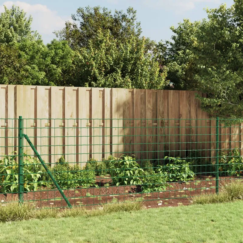 Maschendrahtzaun mit Bodenhülsen verde 1,1x10 m