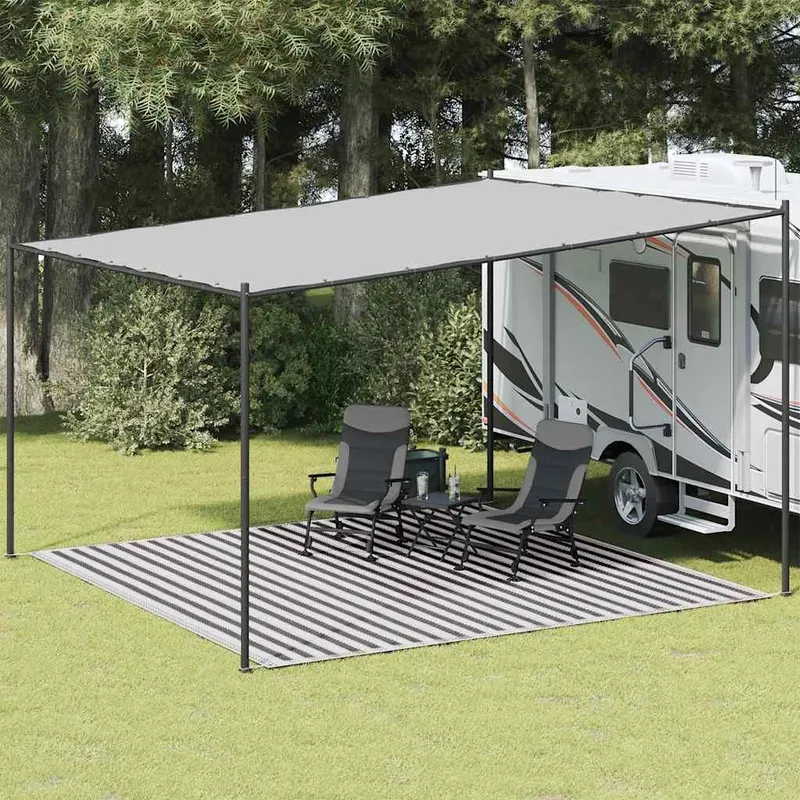 Zeltteppich Anthrazit und Weiß 400x400 cm HDPE