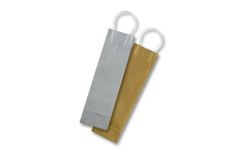 Folia Flaschentasche Gold/Silber Gold/Silber, 12 x 10 x 36 cm