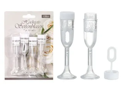 Seifenblasen Hochzeit in Champagnerflasche