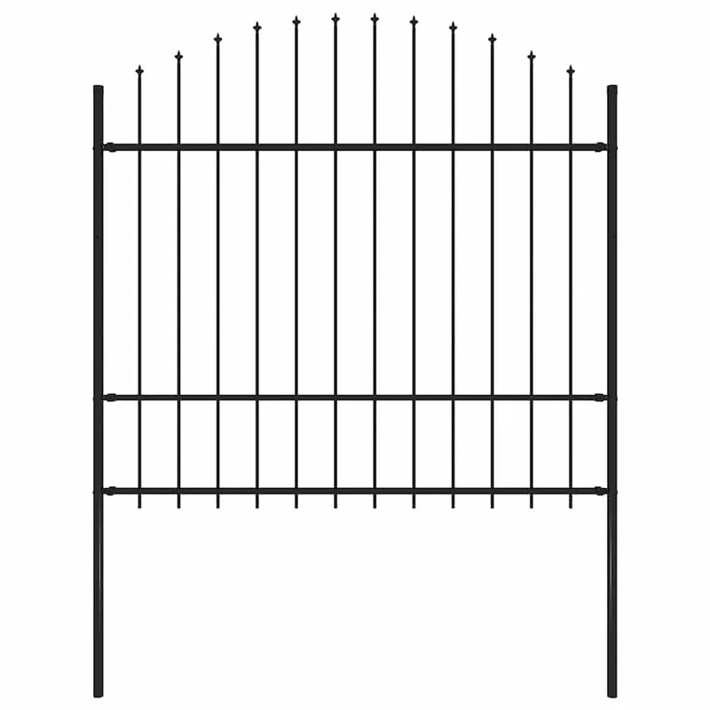 Gartenzaun Woerden mit Speerspitze Stahl 170 x 175 cm nero