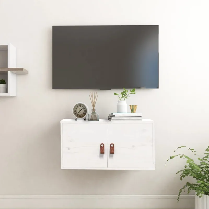 Wandschrank bianco 60x30x30 cm legno massiccio pino