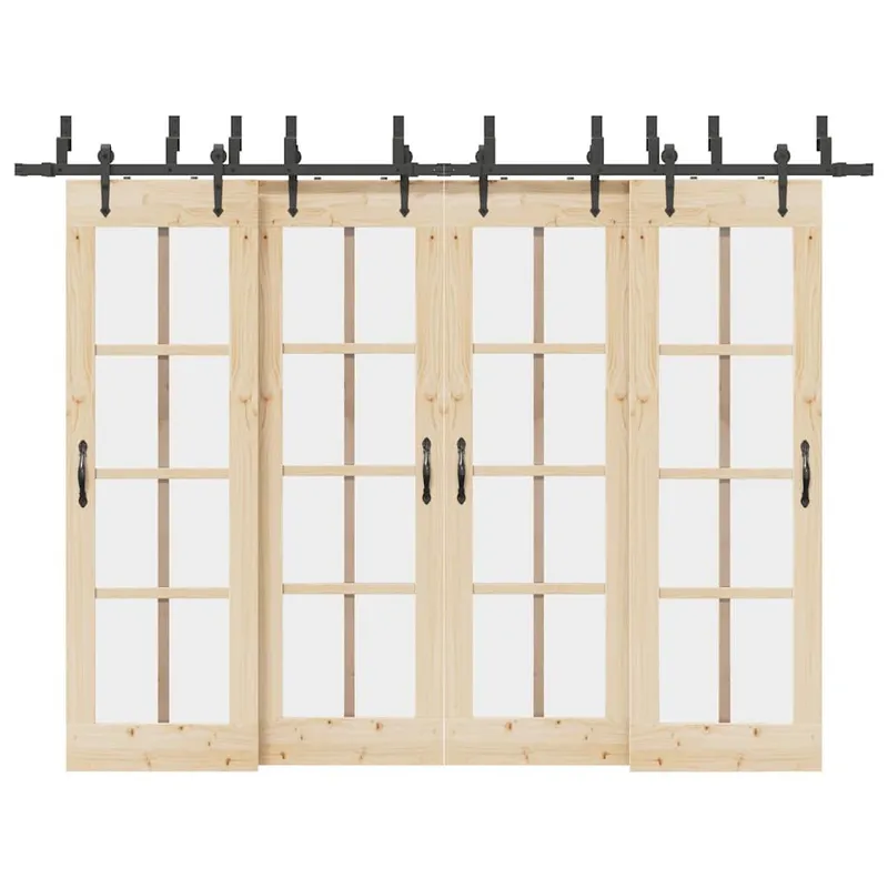 Schiebetürbeschlag-Set 305 cm Stahl black