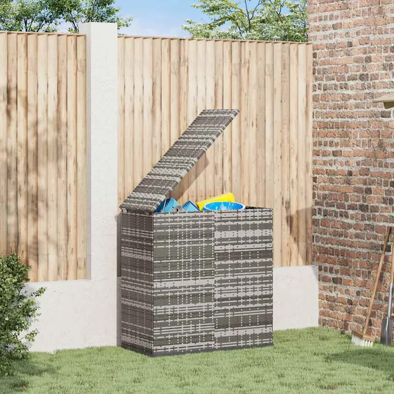 Garten-Kissenbox PE Rattan 100x49x103,5 cm grigio