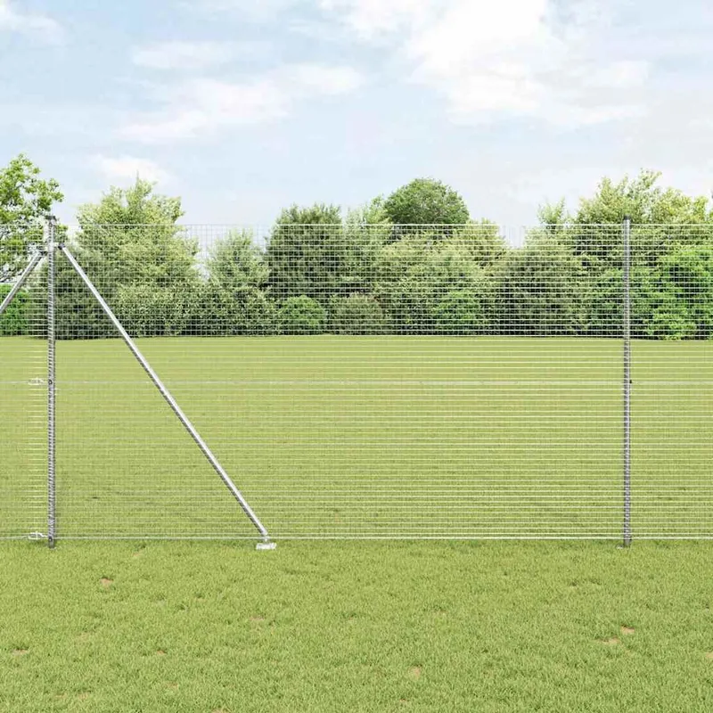 Clôture en fil soudé avec pointes 10 x 1,5 m Acier galvanisé