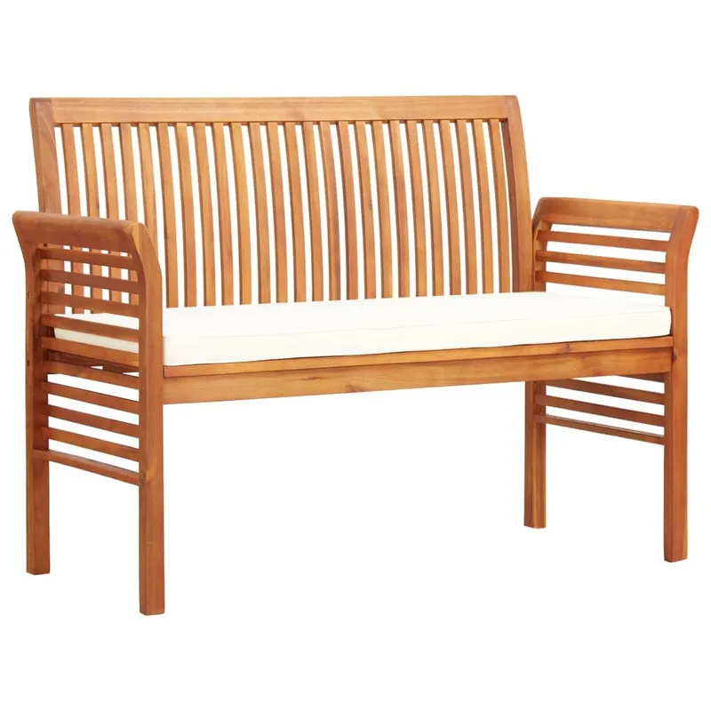 2-Sitzer Gartenbank mit Kissen 120 cm legno massiccio acacia