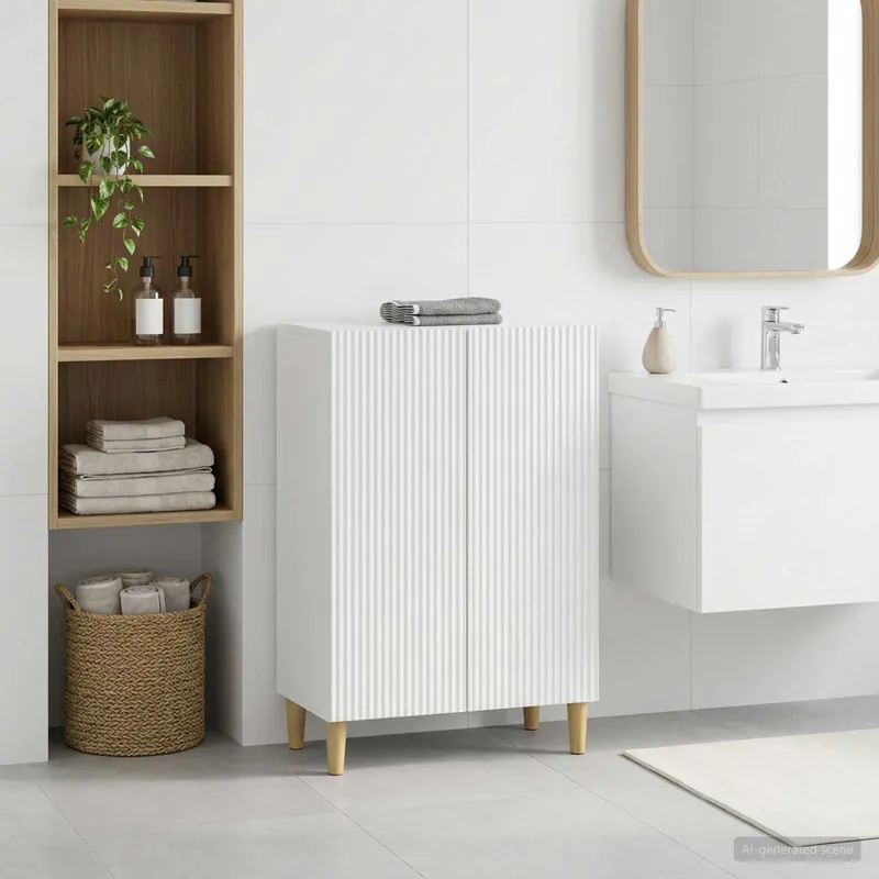 Badezimmer Aufbewahrungsschrank ARNHEM bianco 59,5 x 31 x 80 cm