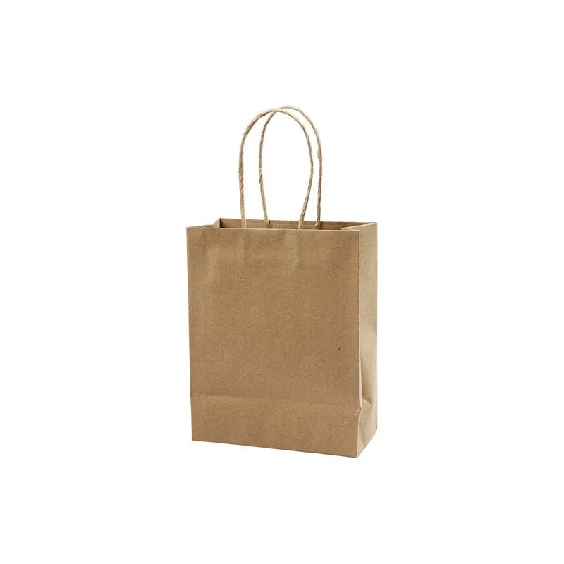 Creativ Company Geschenktasche Tasche 10 Stück Braun, 23 x 18 x 9 cm