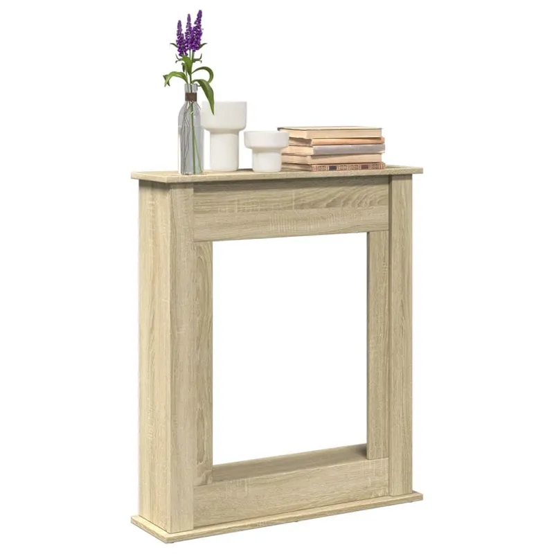 Cadre de cheminée chêne sonoma 75x20x87,5 cm bois d'ingénierie
