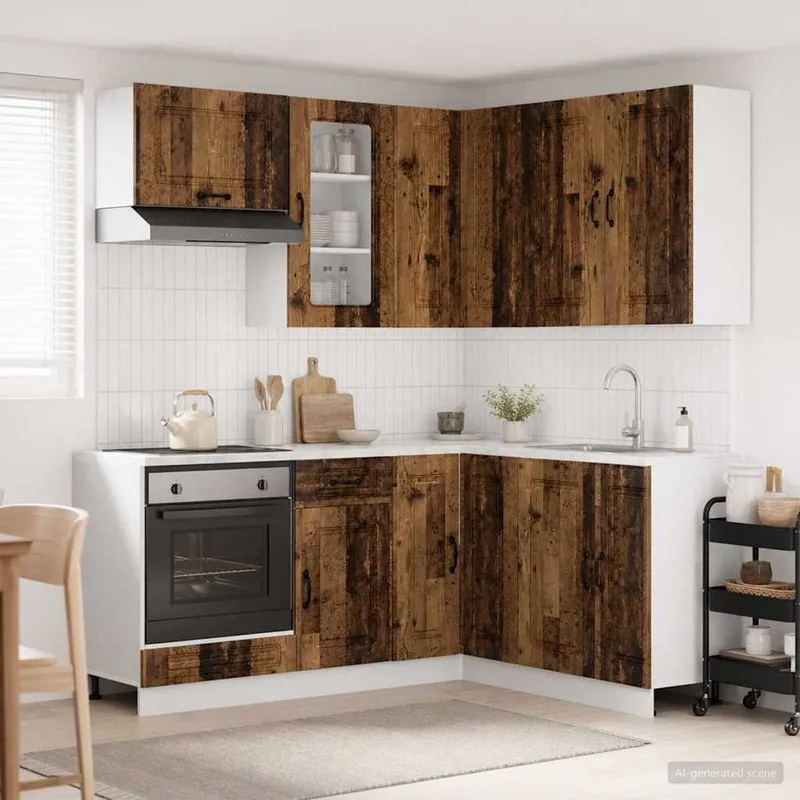 Kücheneinheit KALMAR 8 stk. Altholz Holzwerkstoff