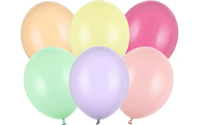 Partydeco Luftballon Uni Strong Pastel 50 pièces, multicolore, Ø 30 cm