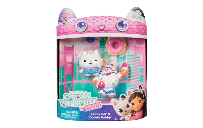 Spinmaster Gabby's Dollhouse The Movie Cakey Cat e Cookie Bobby