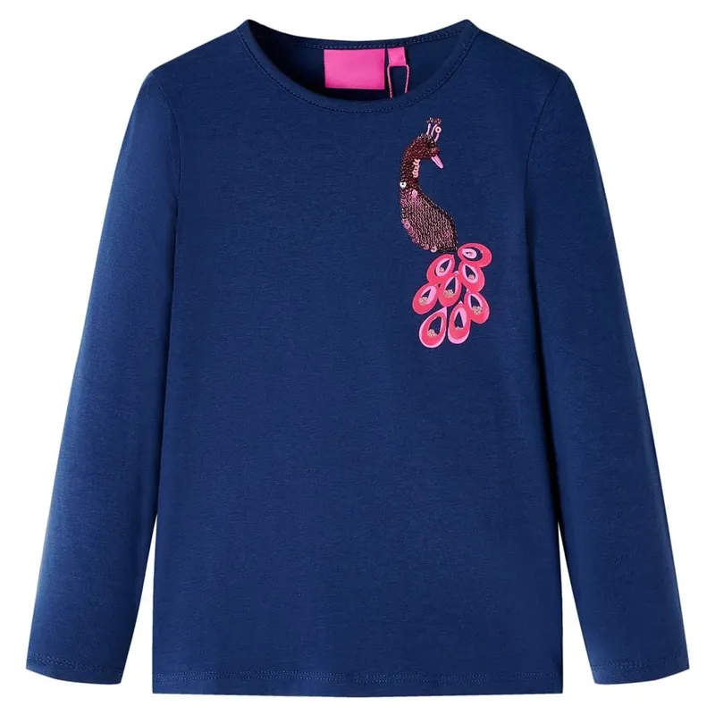T-shirt pour enfants à manches longues bleu marine 104