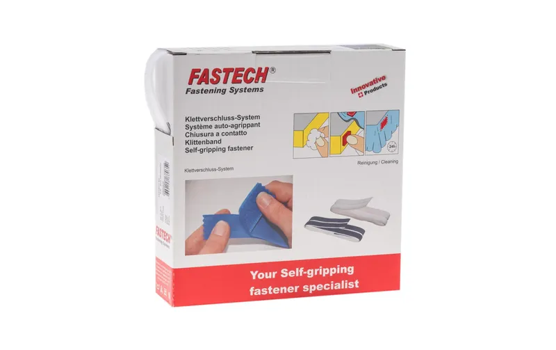 FASTECH Klettband-Box 10 mm x 10 m selbstklebend, blanc
