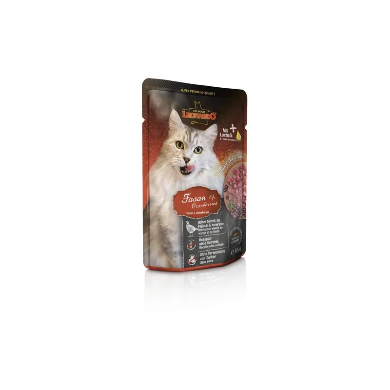 Leonardo Cat Food Nassfutter Fasan & Cranberries, 85 g