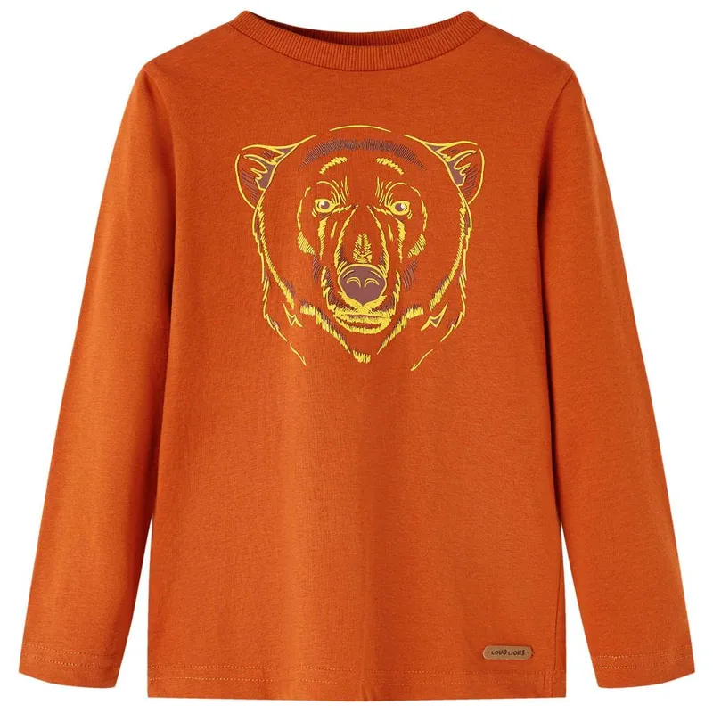 Kinder-Langarmshirt Rostbraun 116