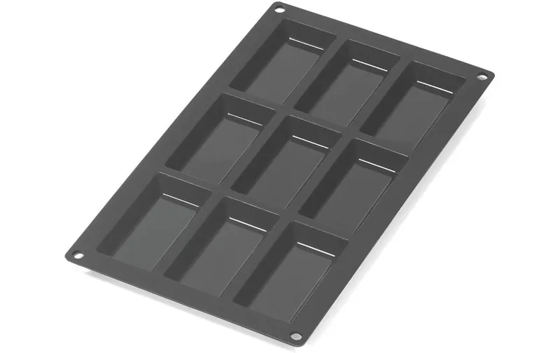 Lékué Financierbackform Silikon, noir, 9 Mulden