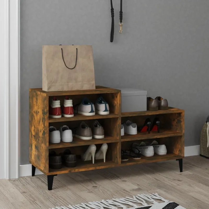 Schuhregal Räuchereiche 102x36x60 cm derivato del legno