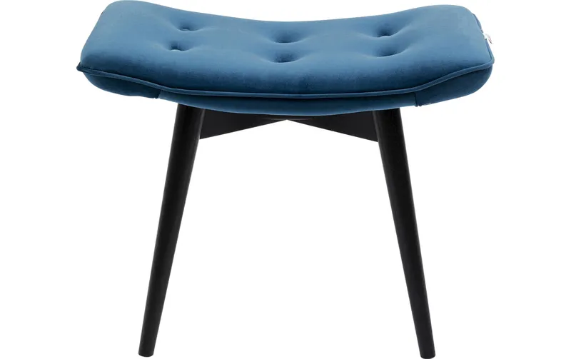 Kare Hocker Black Vicky Velvet 46 x 59 cm, Petrol