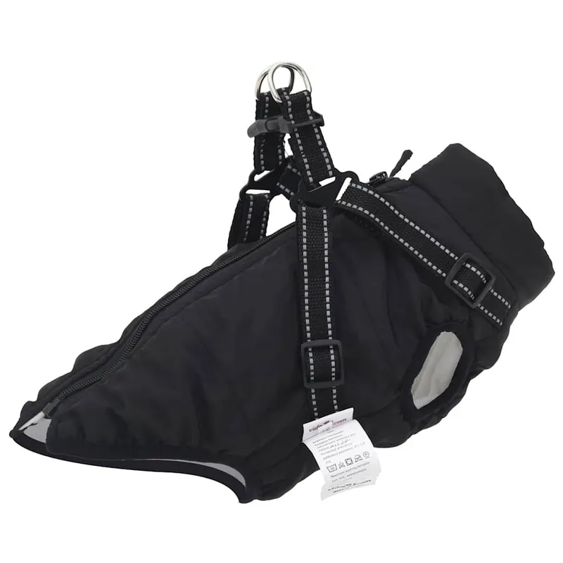 Hundemantel mit Geschirr Wasserdicht Reflektierend nero L24