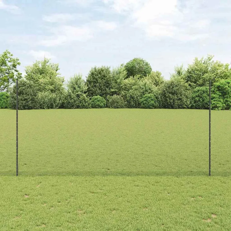 Clôture hexagonale avec poteau 50 x 1,5 m Gris Maille