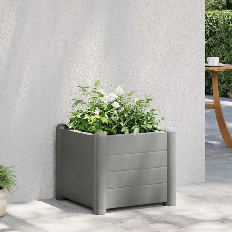 Garten-Hochbeet PP Stein Grau 43x43x35 cm