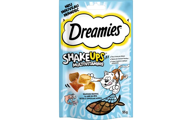 Dreamies Katzen-Snack Shake ups Multivitamins Seafood 6 x 55 g