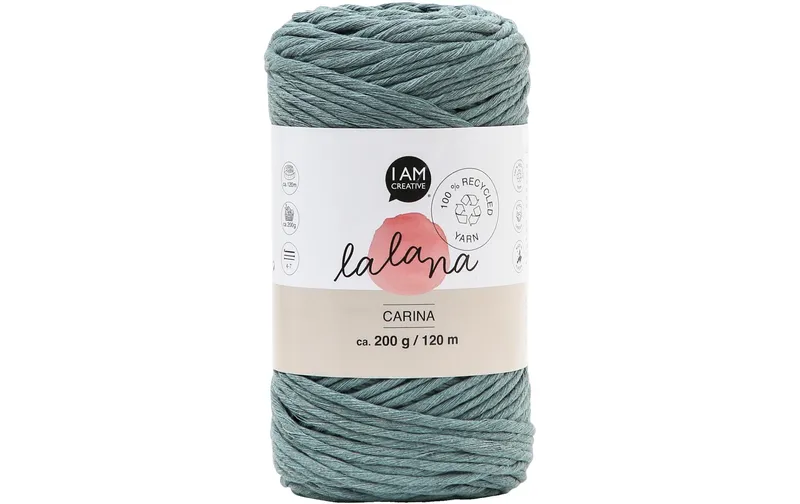 lalana Wolle Carina 200 g, bleugrau