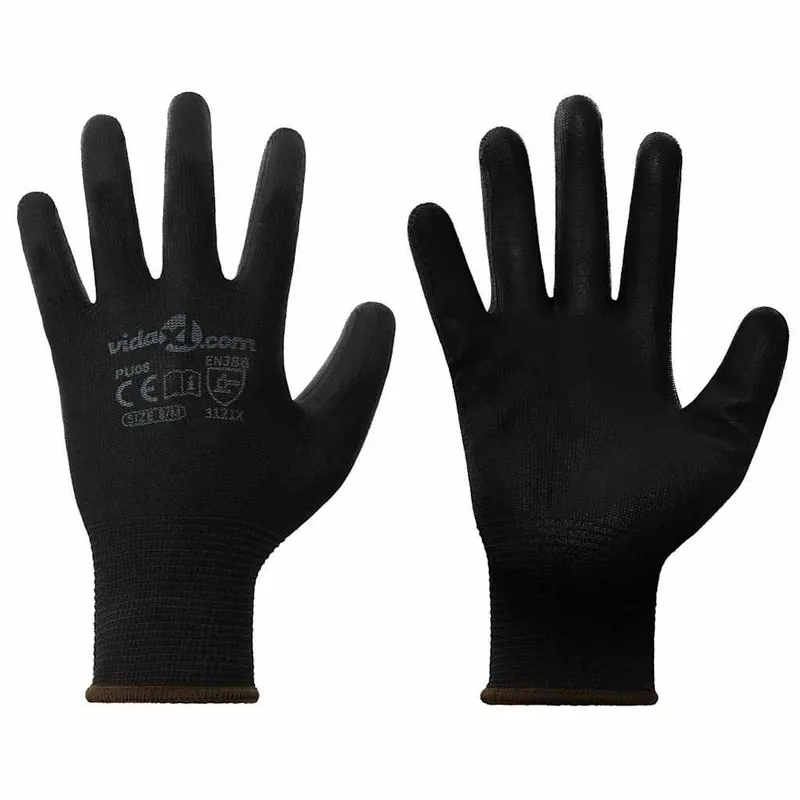 Arbeitshandschuhe 12 Stk. Schwarz 8 / m Polyester