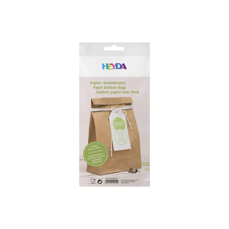 Heyda Adventskalender Beutel Braun 21 x 12 x 6 cm, 25 Stück