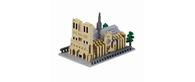 BRIXIES Bausteinmodell Kathedrale Notre-Dame aus 928 Bausteinen