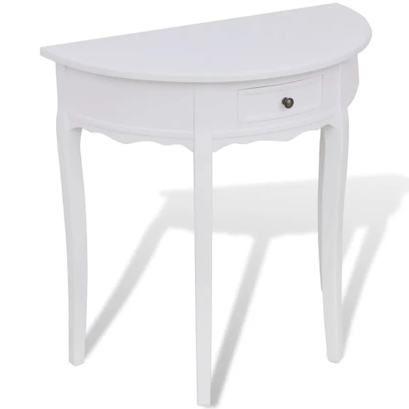 tavolo consolle mit Schublade Halbrund bianco