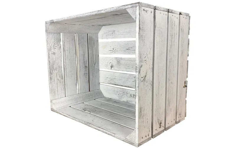 Holz Zollhaus Holzharasse Vintage Shabby bianco 40 x 50 cm