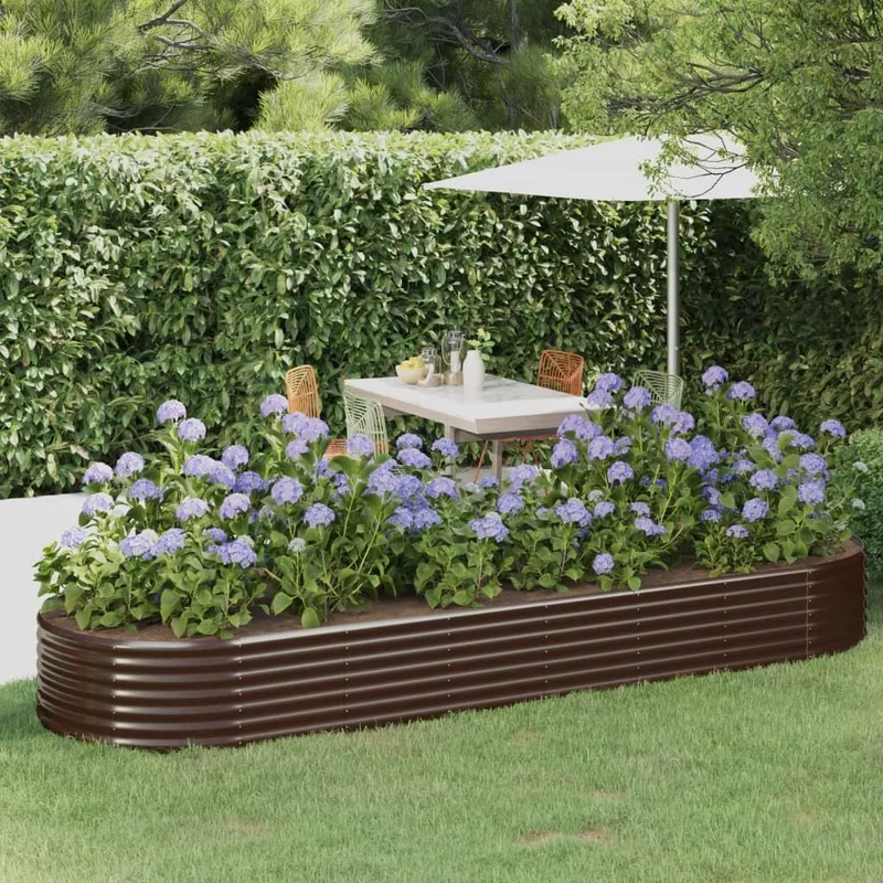 Hochbeet Verzinkter Stahl 322x100x36 cm Braun