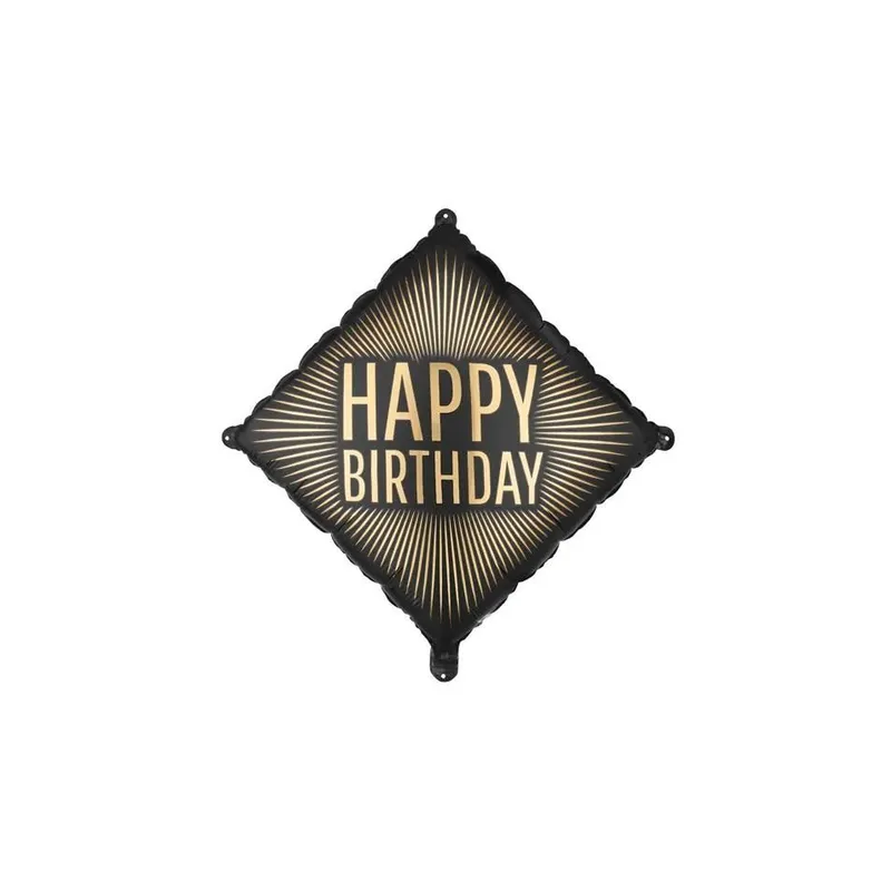 Partydeco PartyDeco Folienballon Happy Birthday black/Gold