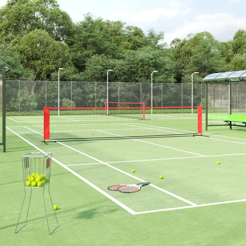 Tennisnetz nero e rosso 500x100x87 cm poliestere