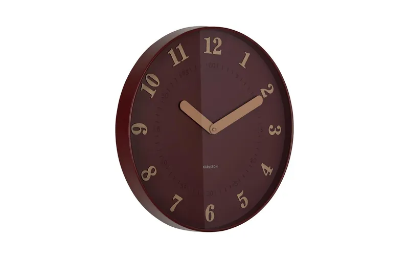 KARLSSON Wanduhr Amena 40 cm, Burgundy Red