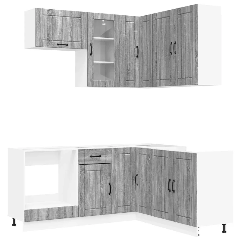 Kücheneinheit LUCCA 8 stk. Grau Sonoma Holzwerkstoff