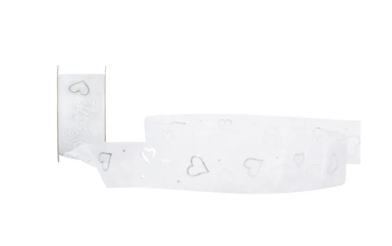 Spyk Geschenkband Passion 25 mm x 3 m, blanc