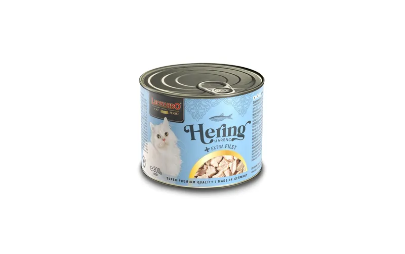 Leonardo Cat Food Nassfutter Hering + Extra Filet, 200 g