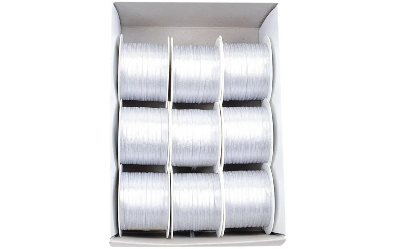 GOLDINA Satinband Doppelsatin-Band 3 mm x 10 m, white