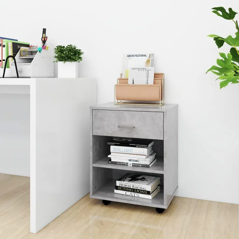 Rollschrank Betongrau 46x36x59 cm engineered wood