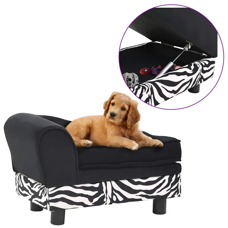 Hundesofa nero 57x34x36 cm Plüsch