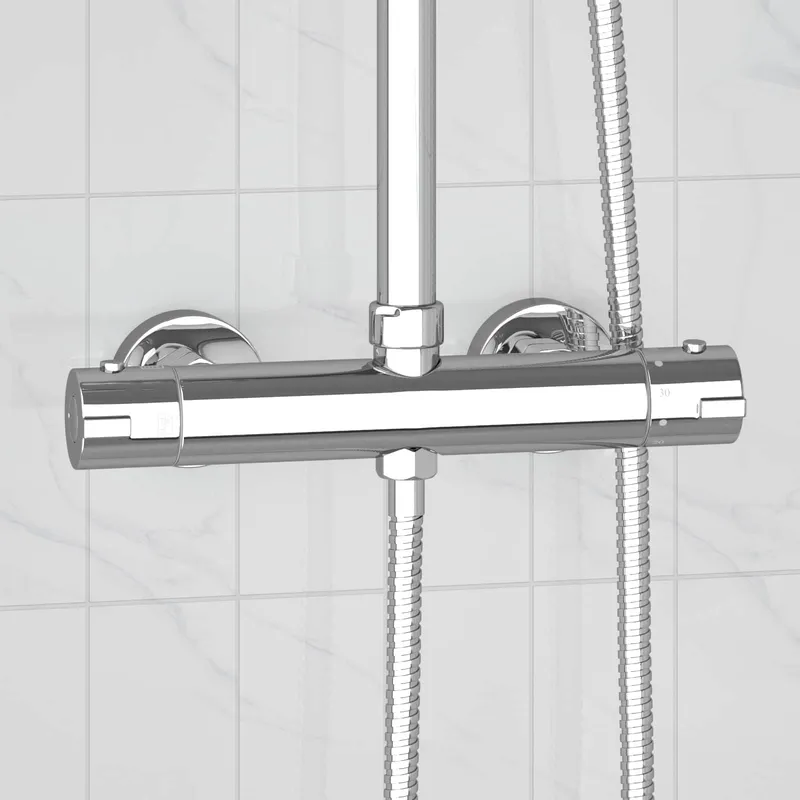Thermostatischer Duschmischer Edelstahl 201 27 x 8 x 6 cm