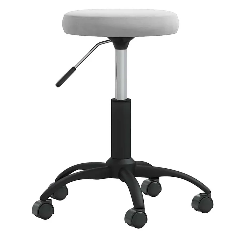 Massagehocker Samt Hellgrau